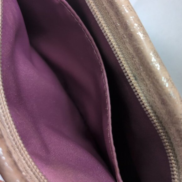 Coach Gold Chain Convertible Wristlet Purse Shoulder Bag Wallet Leather Glitter - Picture 12 of 16